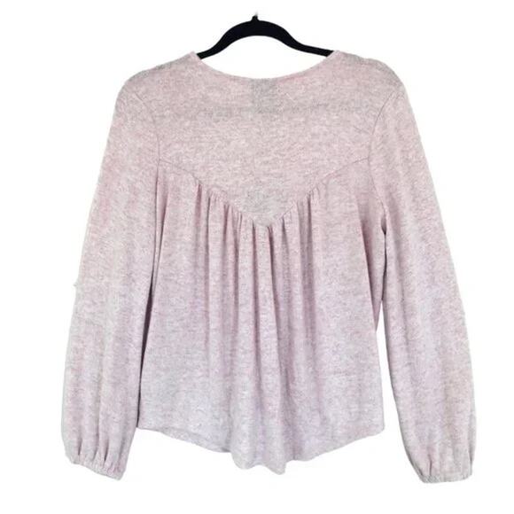 Bobeau Women's Knit V-Neck Pullover Top Medium Angel Wing/Pink NWT Boho Peasant - Picture 3 of 8